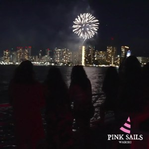 Friday Night Fireworks Pink Sails Waikiki