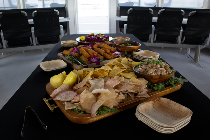 a tray of food on a table