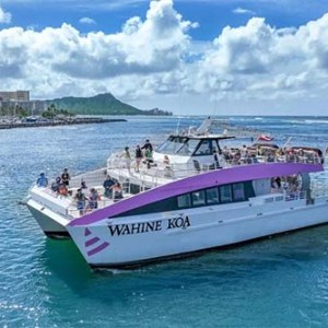 a small boat in a large body of water